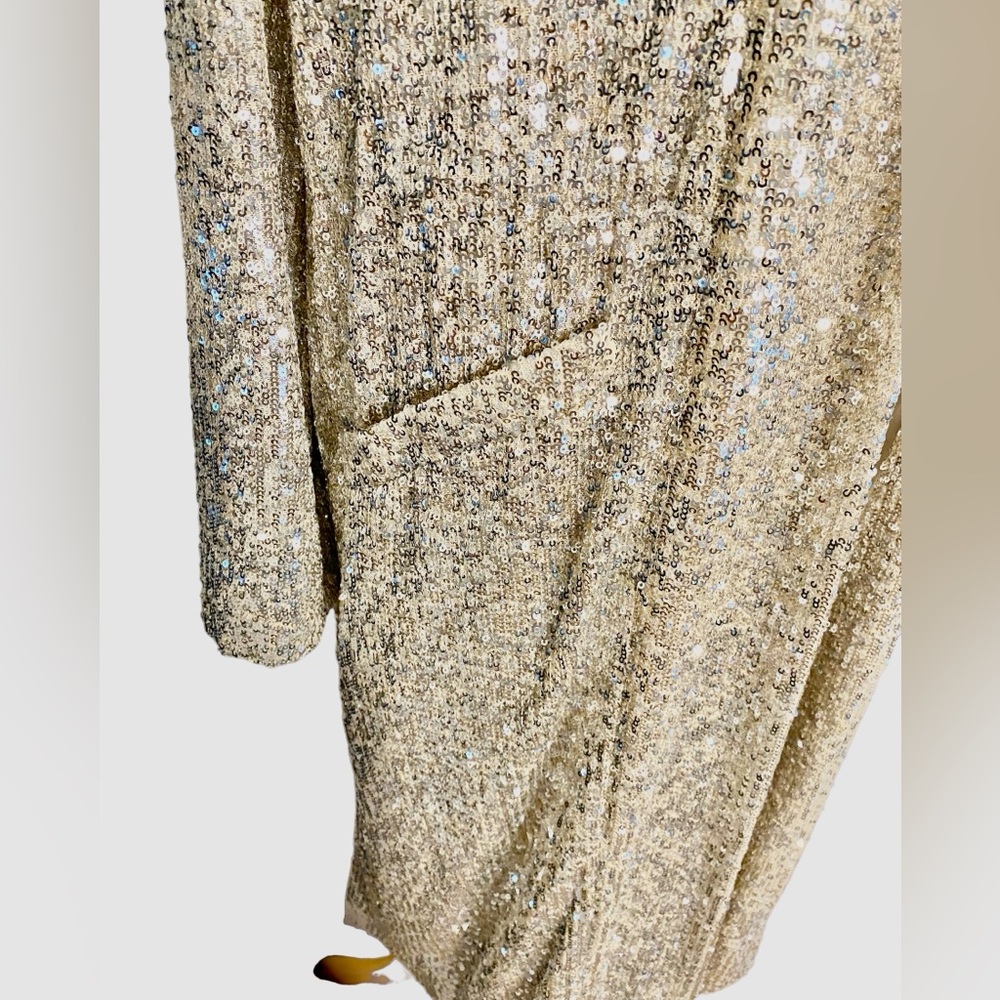 STEVE MADDEN Show Stopper Duster Silver Disco NWT Small - Picture 8 of 10